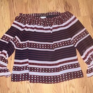 Loft red and black blouse